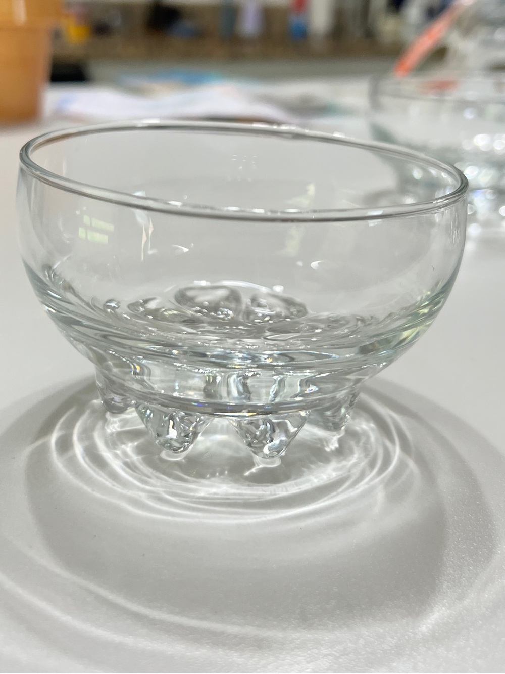 Vintage Bormioli Rocco Galassia Set of 3 Footed Glass Dessert Snack Bowls